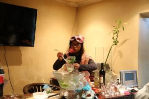 Taste testing the punch before the dinner!